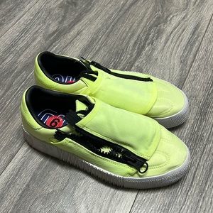 Lime green with full lace with a zip up covering